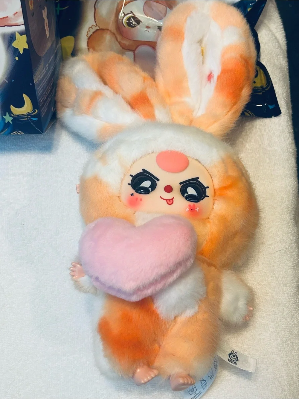 Adorable Baby Three LillyRabbit Town V3 character plush- orange and white Rabbit